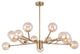 15-Light Glass Globe Bubble Sputnik Chandelier, Gold