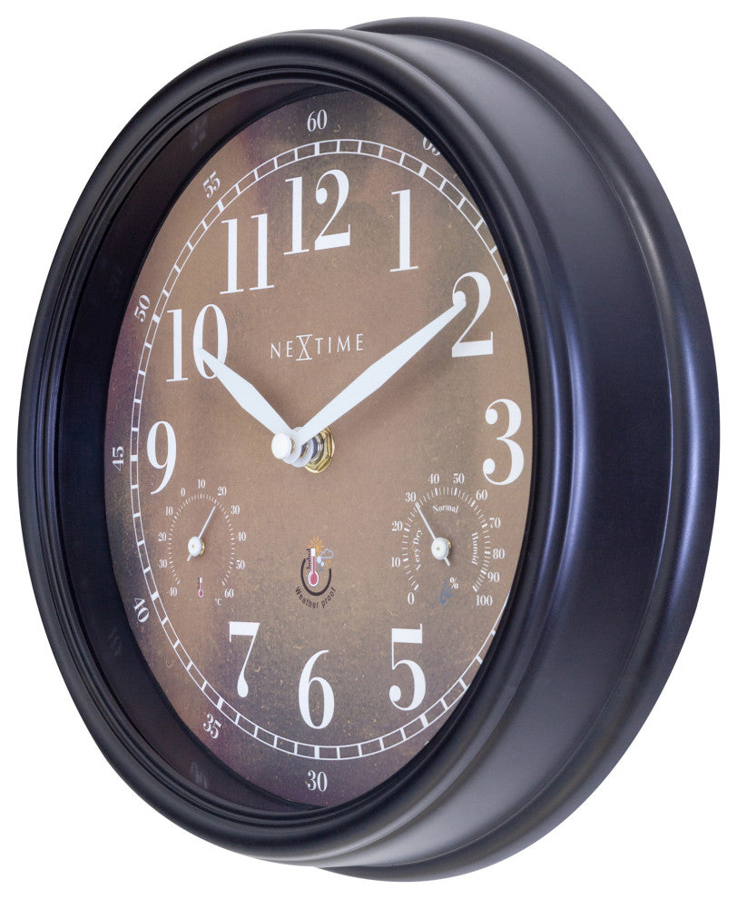 Jasmine 9.25 Inch Weatherstation Outdoor Wall Clock