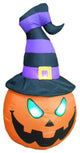 Pumpkin With Witch Hat, 4'
