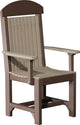 Set of 4 Poly Dining Chairs, Weatherwood & Chestnut Brown, Dining Height, Arm Chair