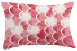 Zircoland Geometric Print Throw Pillow With Linen Texture, Red, 14"x20"
