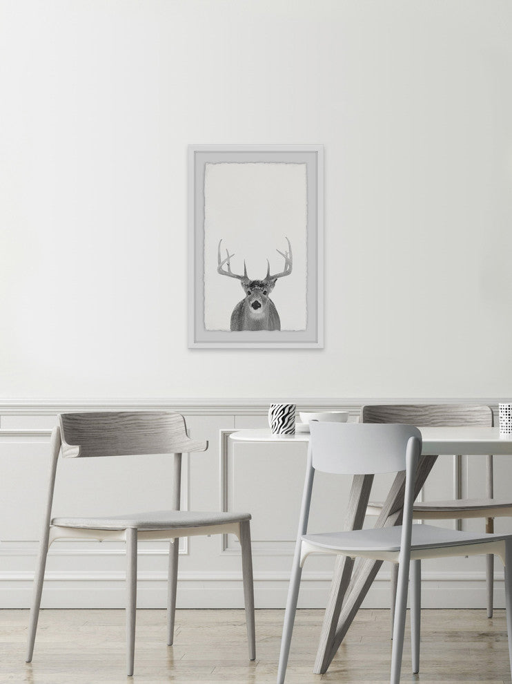"Gray Deer" Framed Painting Print, 16"x24"