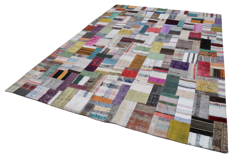 Rug N Carpet - Handmade Oriental 8' 4'' x 11' 5'' Unique Patchwork Kilim Rug