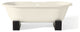 Cheviot Products Regal Cast Iron Bathtub With Wooden Base and Faucet Holes