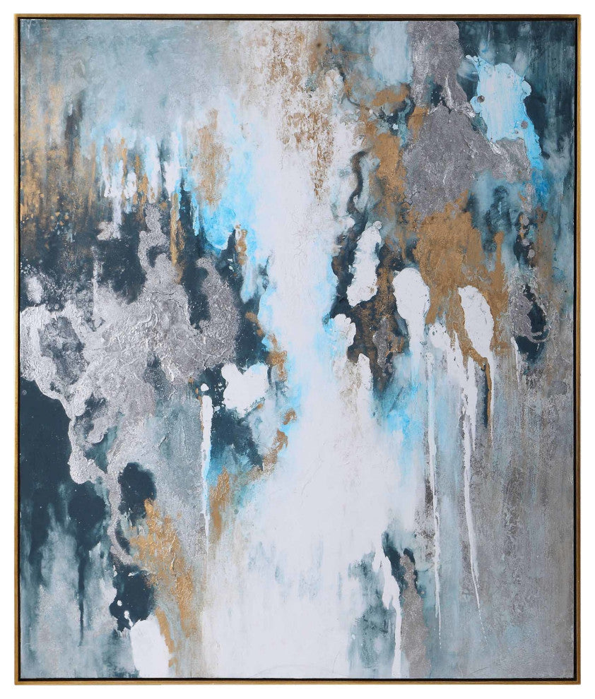 Uttermost 36058 Stormy 61" x 51" Framed Abstract Painting on - Blue / Teal