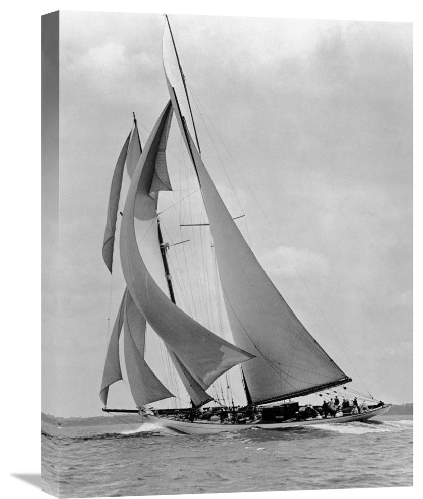 "The Schooner Half Moon at Sail, 1910s" Canvas Giclee by Edwin Levick, 18"x24"
