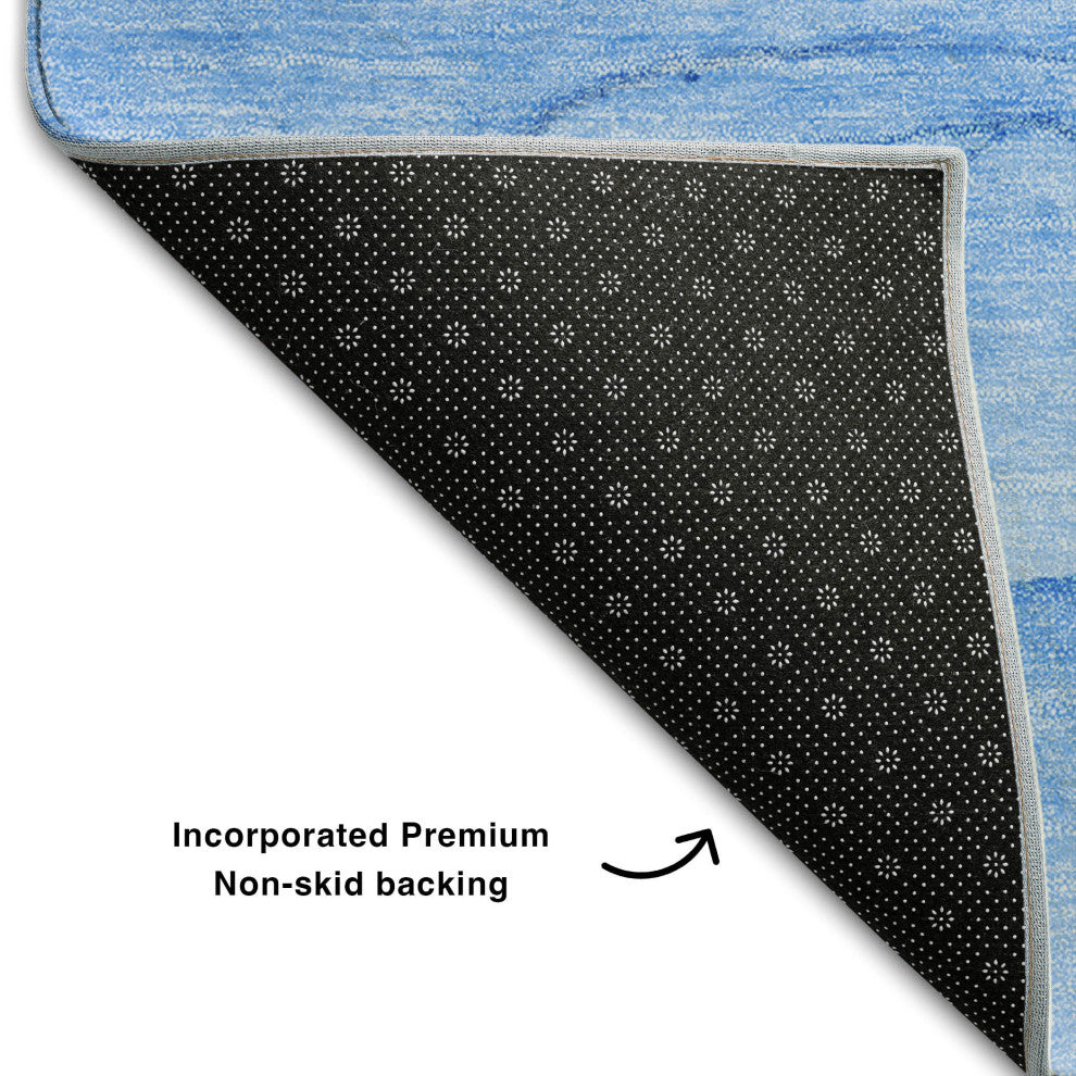 Premium Machine Washable Mayfield AMF507 Blue 2'6" x 3'10" Rug