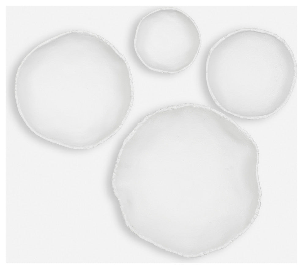 Uttermost 04362 Lucky Coins Set of (4) 11" Tall Aluminum Mineral - Matte White