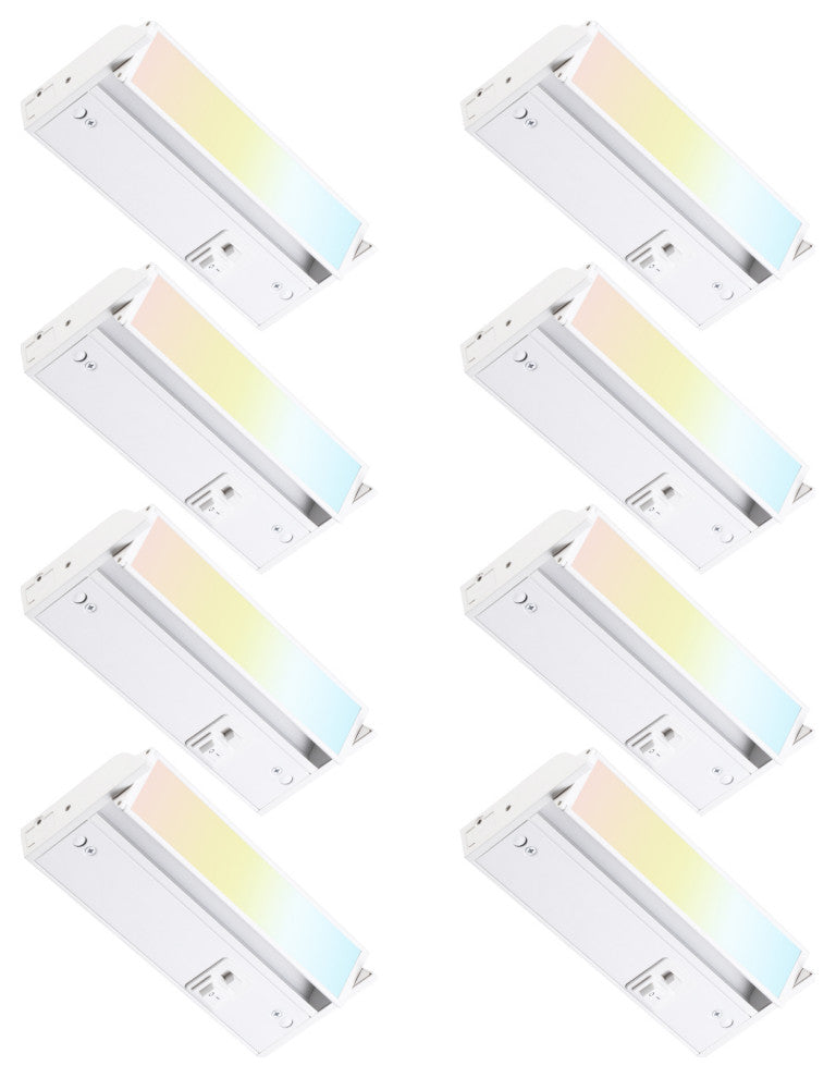 8 Pack 8" 3CCT Swivel LED Under Cabinet Light, Dimmableand Linkable