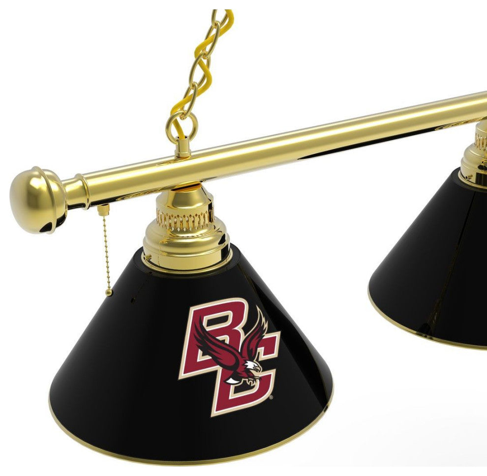 Holland Boston College 3-Shade Billiard Light - Brass Fixture