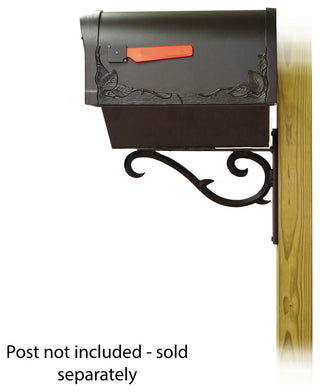 Floral Mailbox With Newspaper Tube & Sorrento Front Mailbox Mounting Bracket