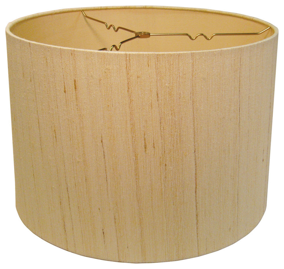 14" Inherent Slanted Drum Raw Silk Lampshade