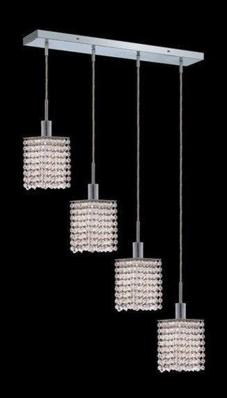 Elegant Mini Pendant, Chrome Finish With Royal Cut Crystal