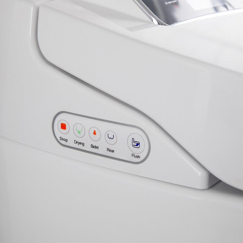 Modern Smart One-Piece 1.28 GPF Floor Mount Automatic Toilet & Bidet with Seat, White, Standard