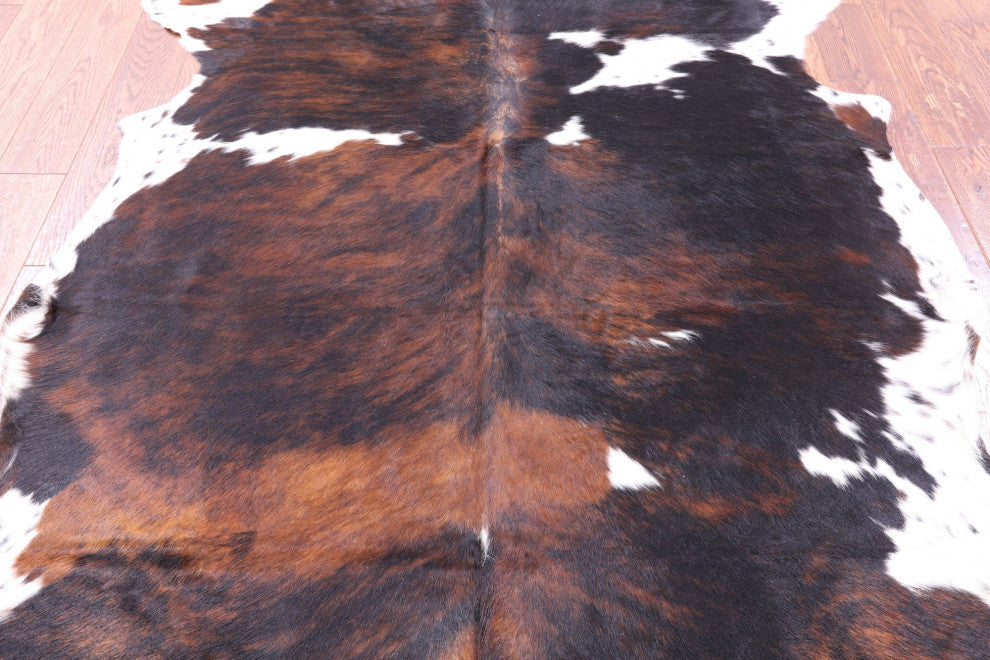 6' 11" X 5' 8" Organic Natural Hair-On Cowhide Area Rug C1580