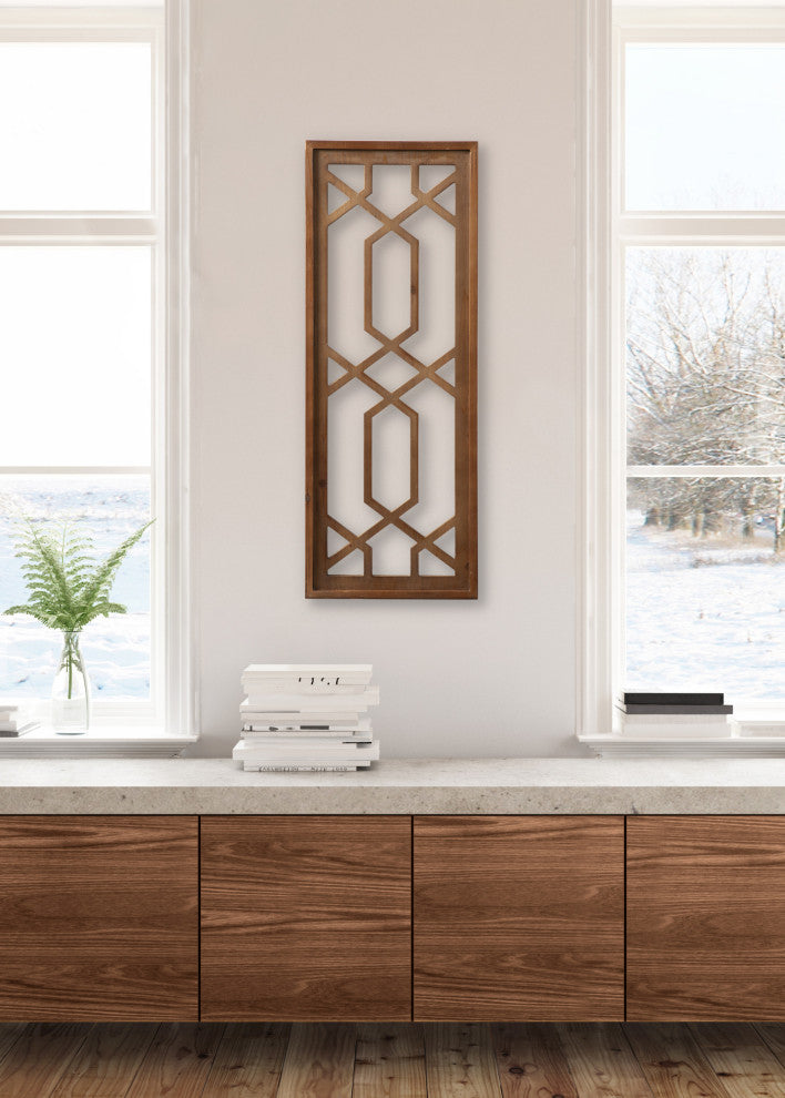 Elbridge Wall Art Plaque, Brown 12x32