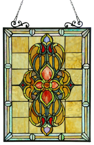 Avalon Tiffany-Glass Victorian Window Panel