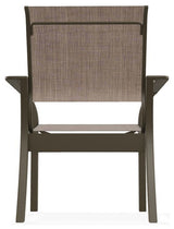 Leeward Sling Stackable Outdoor Dining Chair, Augustine Fennel/Beachwood