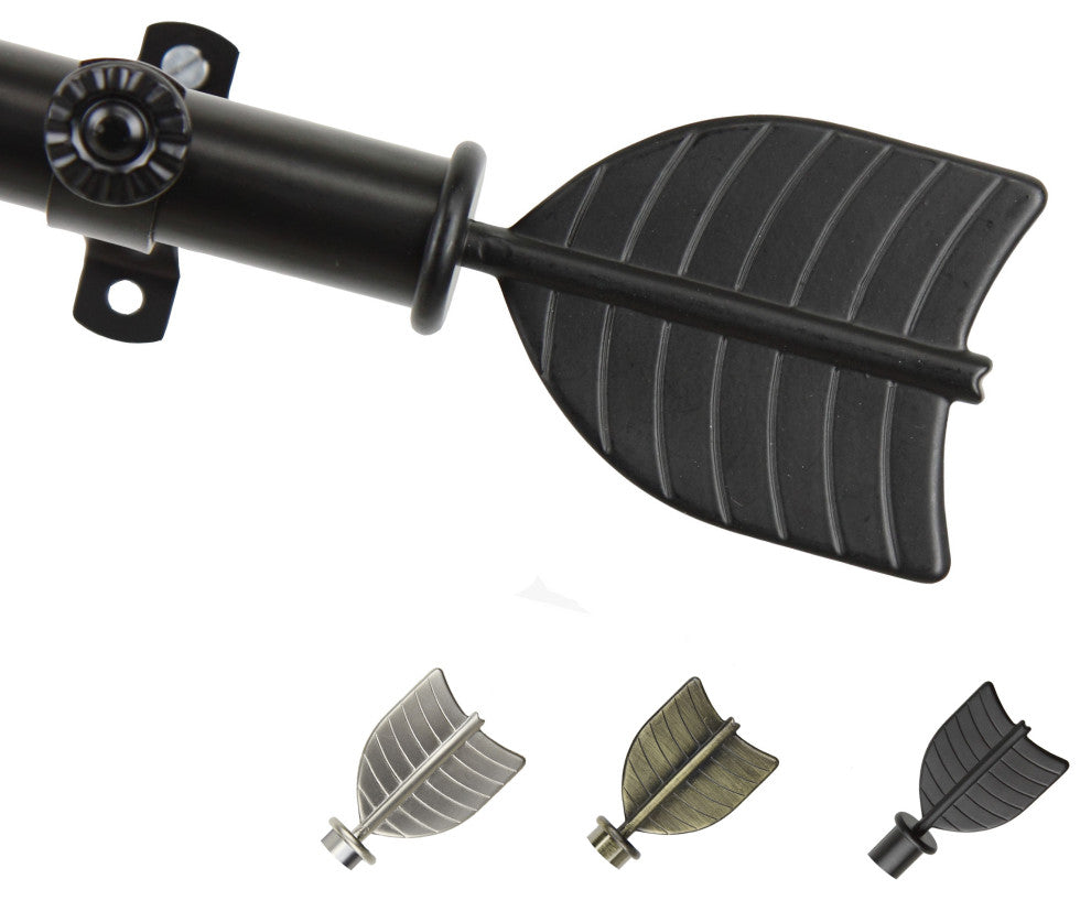 William 13/16" Diameter Curtain Rod, Black, 18-28"