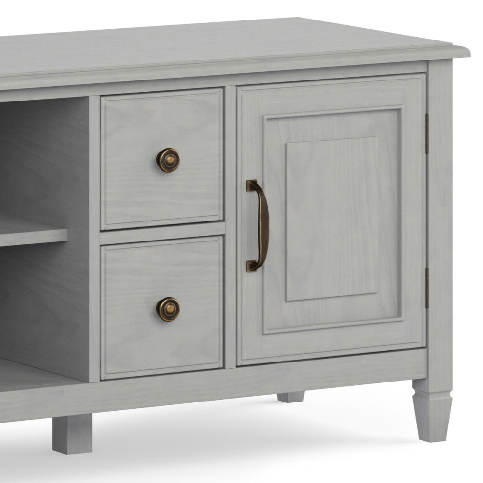 Connaught Solid Wood 72" Wide TV Stand For TVs Up To 80", Fog Grey