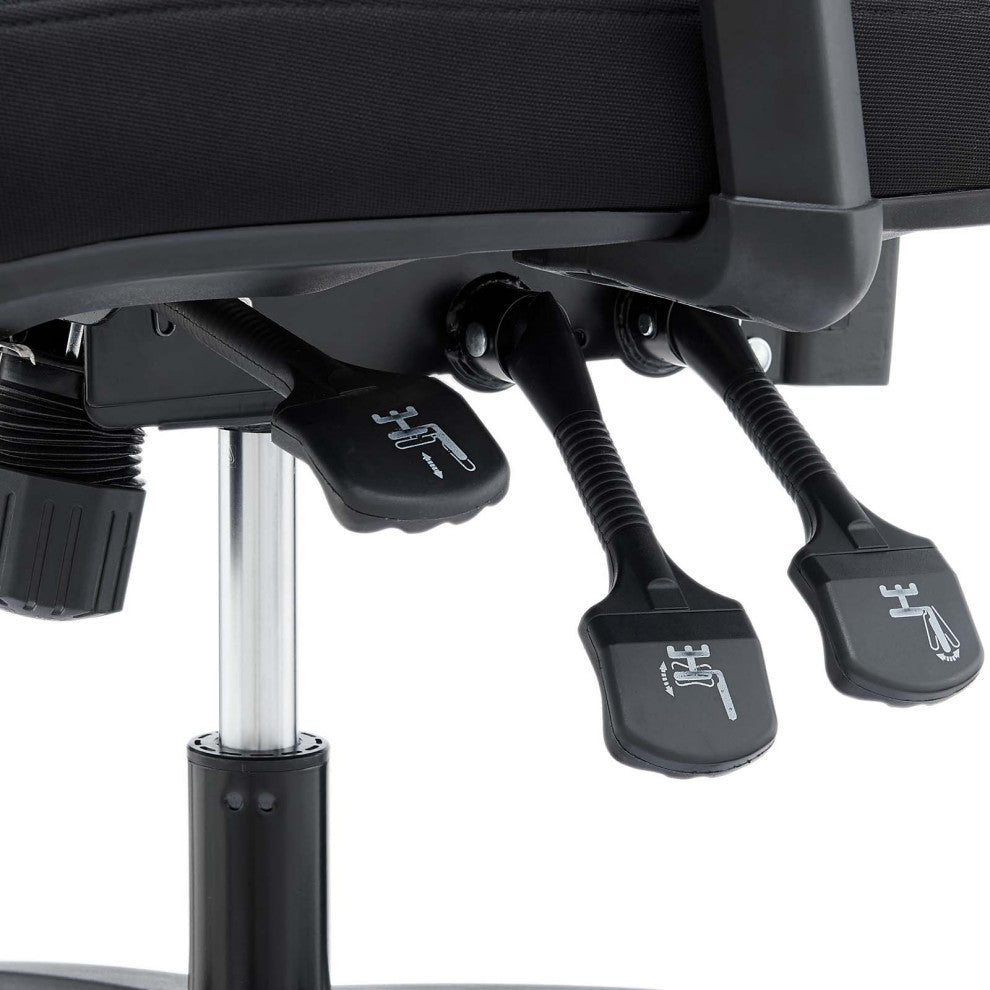 Computer Work Desk Chair, Fabric, Black, Modern, Home Business Office Furniture