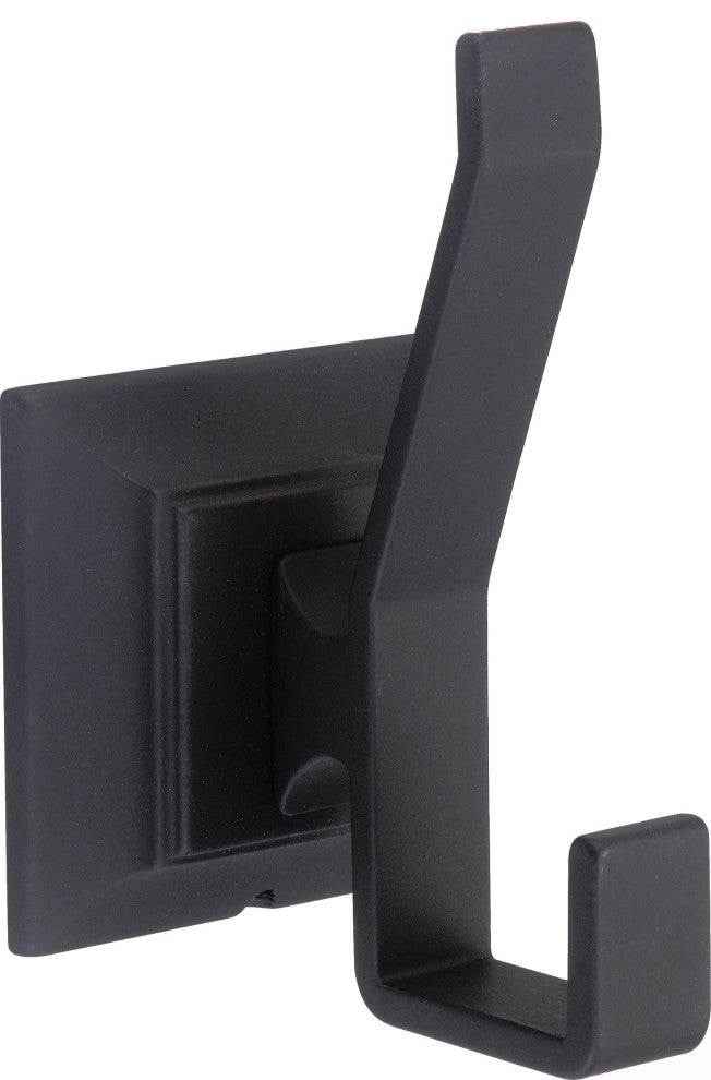 Square Base Design Bath Accessory Robe Hook, Matte Black