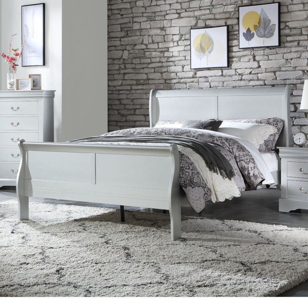Acme Louis Philippe Eastern King Bed Platinum