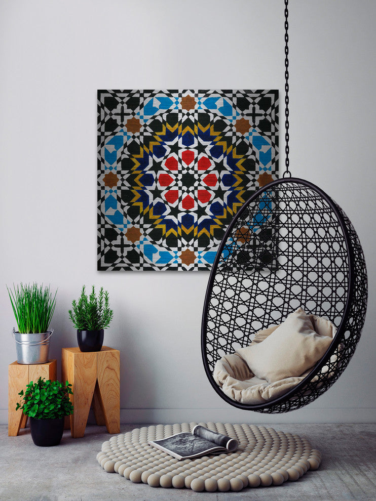 "Prismatic Origins" Painting Print, Brushed Aluminum, 12"x12"