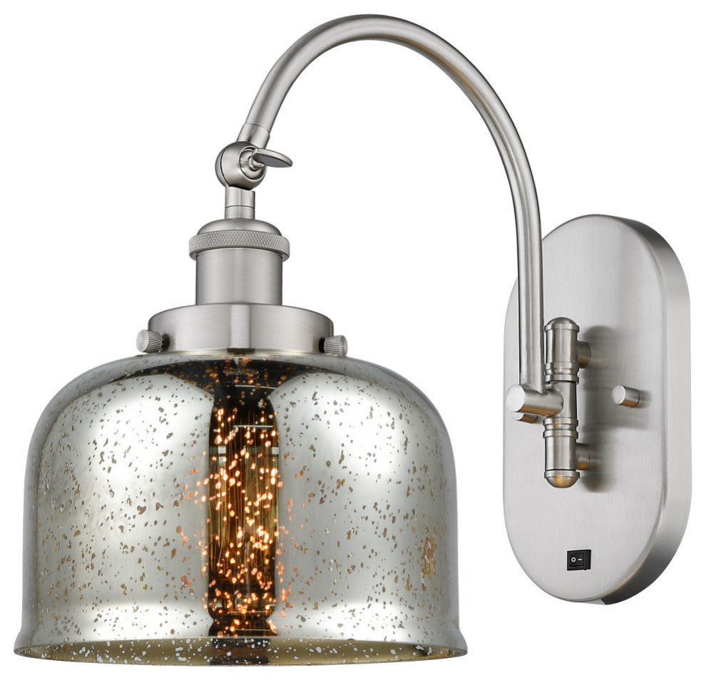 Bell Sconce, Brushed Satin Nickel, Silver Plated Mercury, Silver Plated Mercury