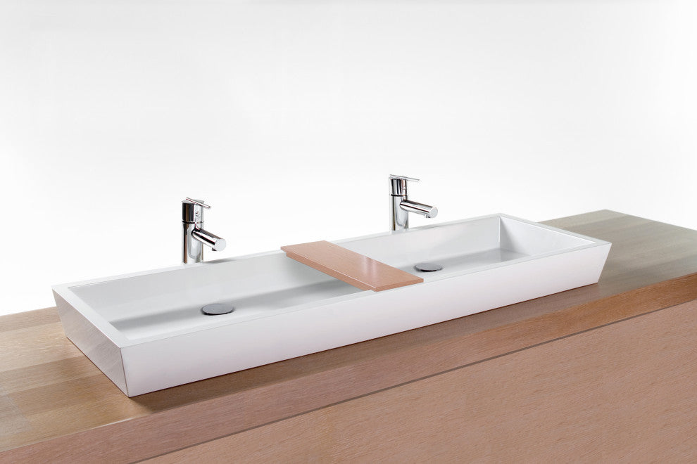 Vessel Sink VC 848A CUBE COLLECTION IN: 48x15x4.25, Glossy