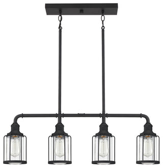 Quoizel LUD434 Ludlow 4 Light 34"W Linear Chandelier - Earth Black
