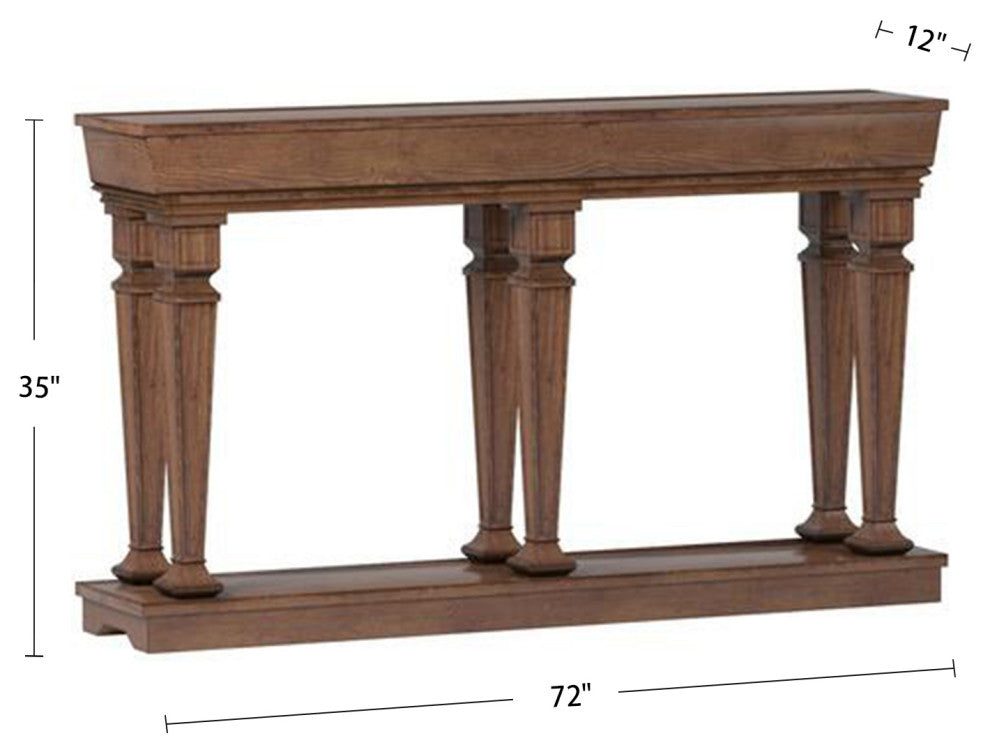 72 Inch Rectangular Console Table, Oak