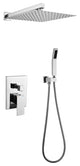 Wellfor Shower Set, 12" Rain Shower Head With Handheld Combo Set and Valve, Chrome