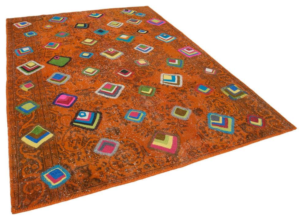 Rug N Carpet - Handmade Oriental 6' 10" x 9' 7" Antique Patchwork Area Rug