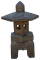 Chinese Gray Brown Hexagon Stone Lamp Garden Lantern Hcs7096