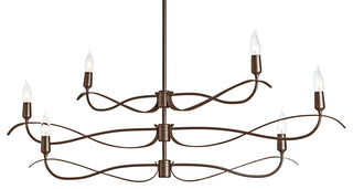 Willow 6-Light Small Chandelier, Bronze Finish, Standard Overall Height