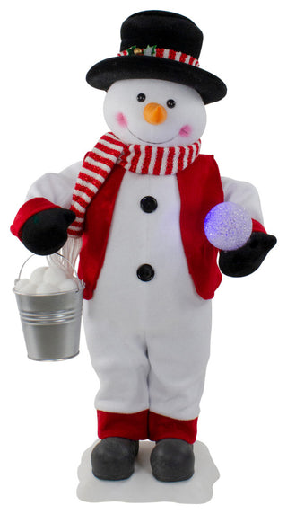 24" Lighted Standing Animated Snowman Musical Christmas Figure