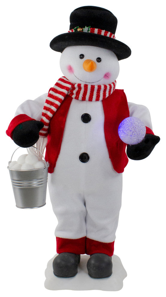 24" Lighted Standing Animated Snowman Musical Christmas Figure