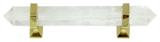 Clear Crystal Quartz Pull for Closet Doors , Brass