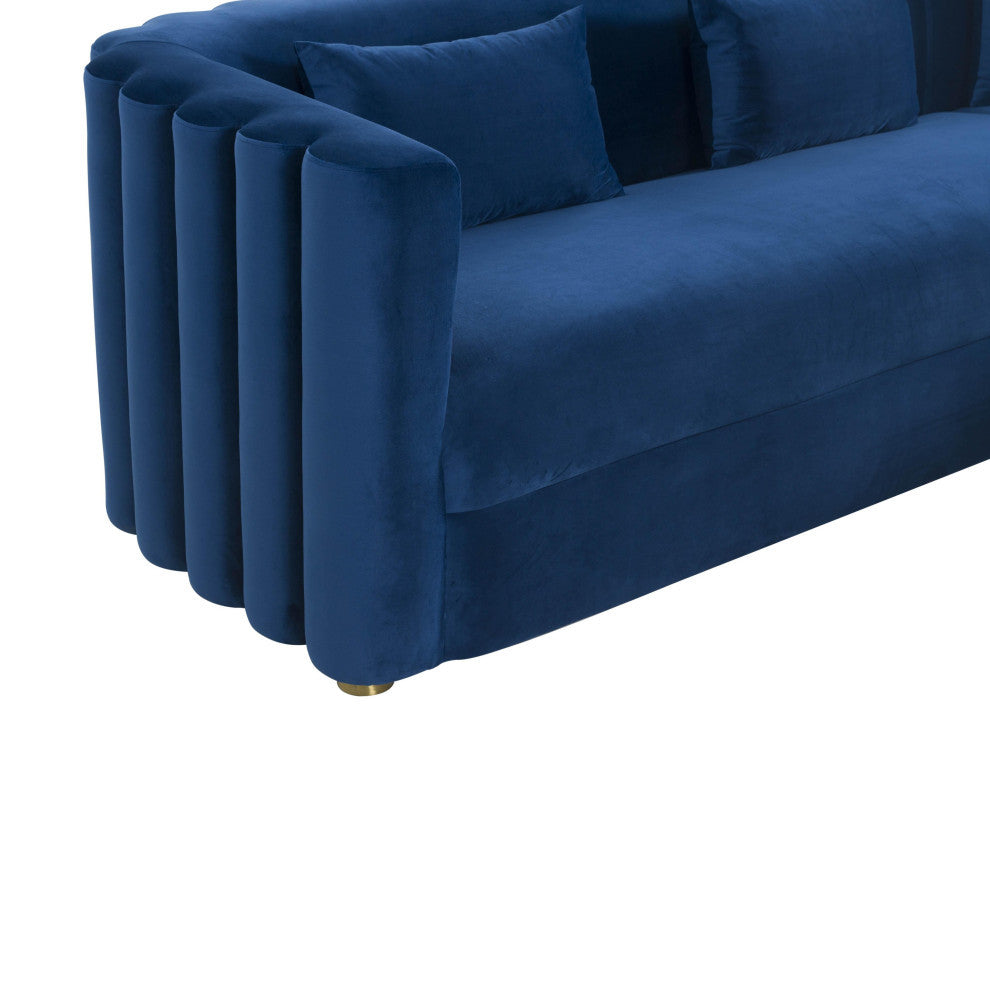 Callie Velvet Sectional, Navy, Raf