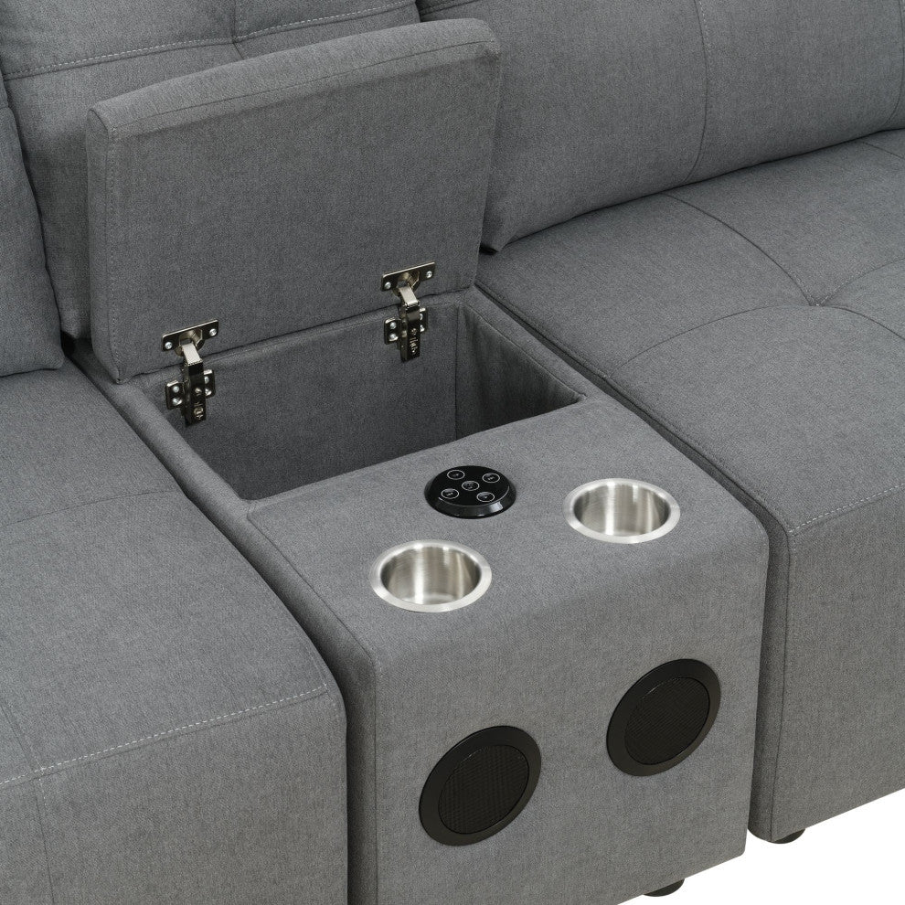 Armani Modular Console With USB, Charcoal
