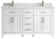 Cambridge 60 Double Bathroom Vanity in White 2" Calacatta Nuvo