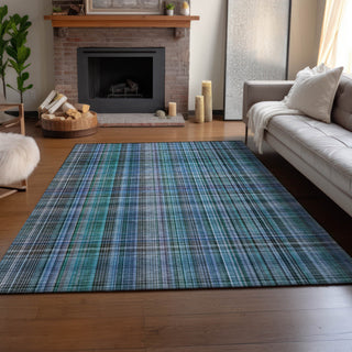 Premium Machine Washable Mayfield AMF541 Teal 5' x 7'6" Rug