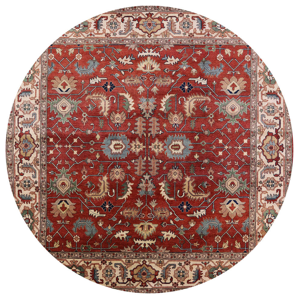 Ahgly Company Indoor Round Mid-Century Modern Area Rugs, 8' Round