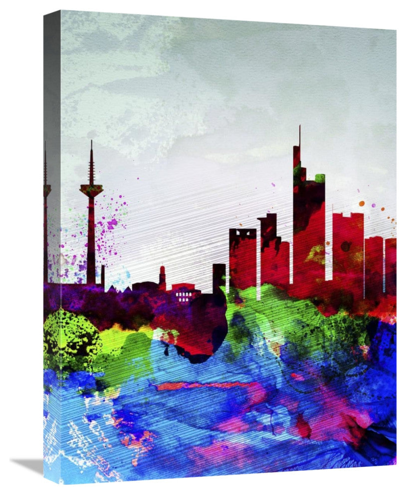 "Frankfurt Watercolor Skyline" Fine Art Print