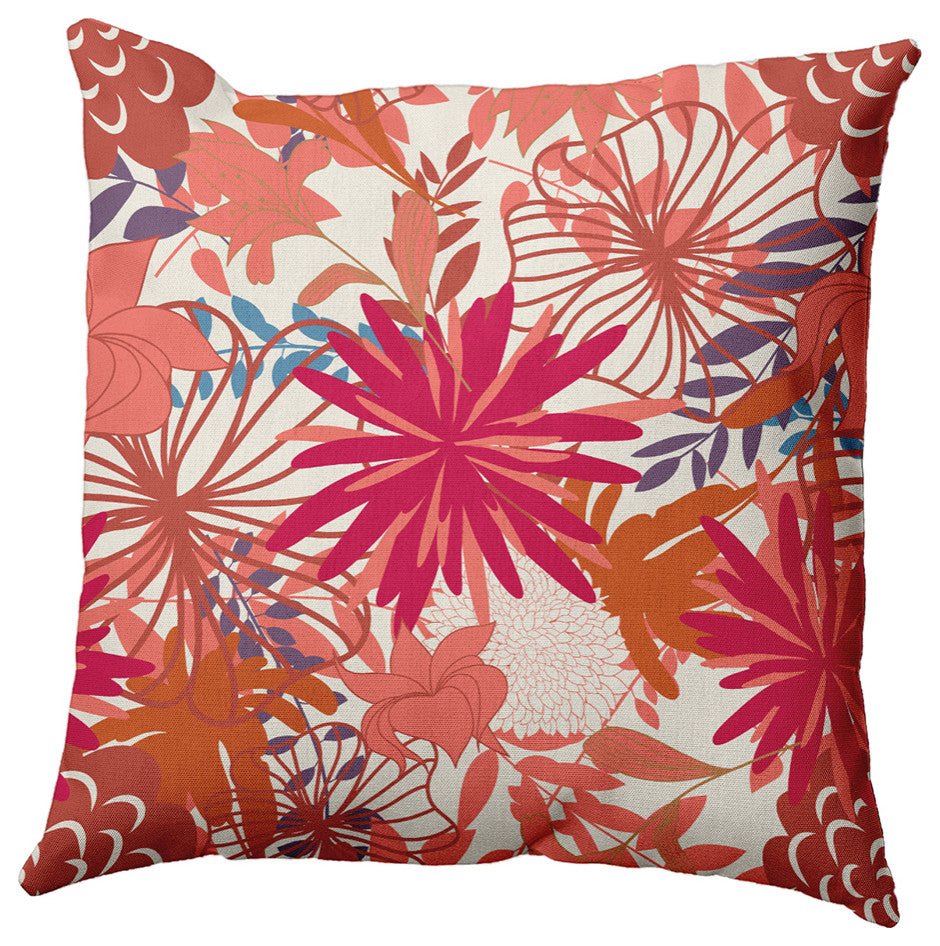 Jumble Floral Accent Pillow, Seed, 16"x16"