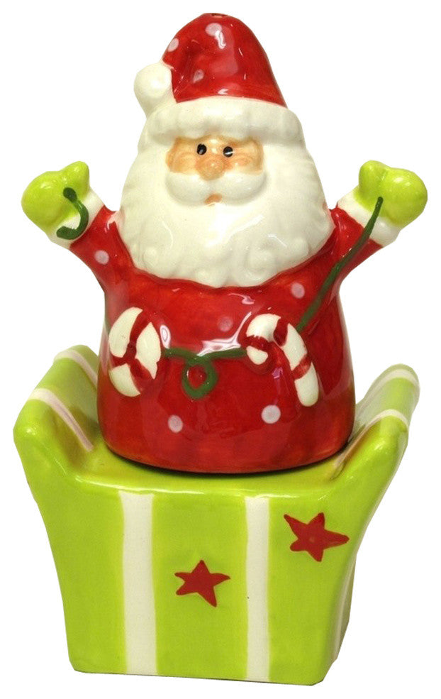 Ceramic Santa Salt and Pepper Set Gift Box