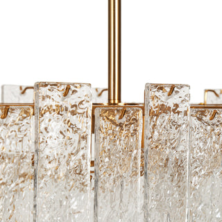 LNC Engaveric 7-Light 31" Modern Crystal Rectangle Kitchen Island Light, Brass