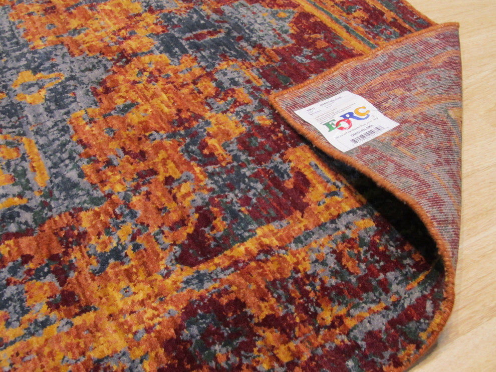 Blue Traditional Geometric Bohemian Serapi Area Rug