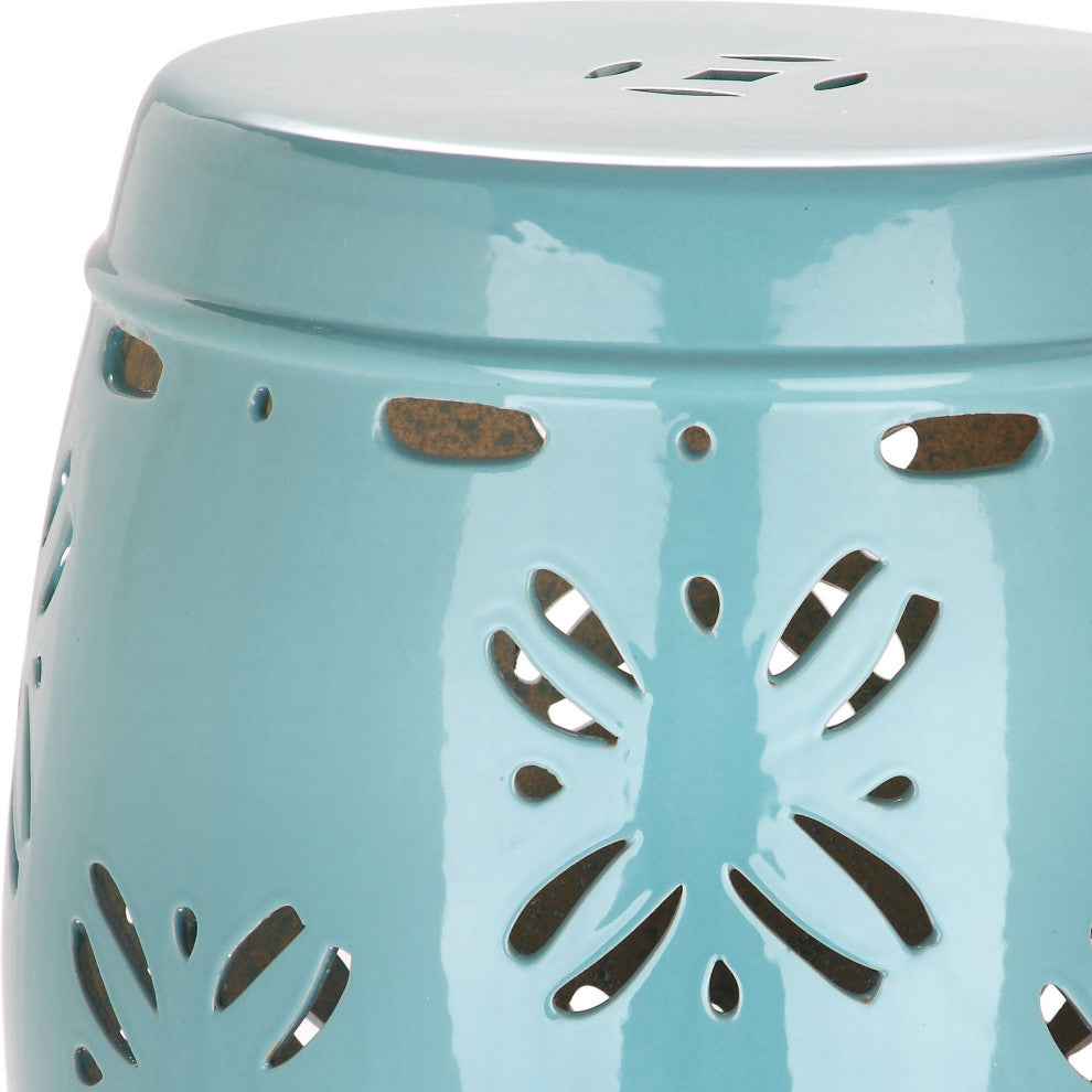 Safavieh Indoor-Outdoor Sakura Garden Stool, Aqua